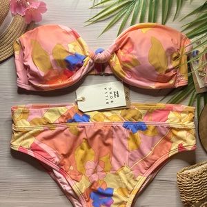 Billabong 🌼 Floral Bandeau Tie Top | High Rise Bikini Bottoms ⛱👙🍹